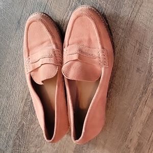 Madewell Pink Suede loafers 8